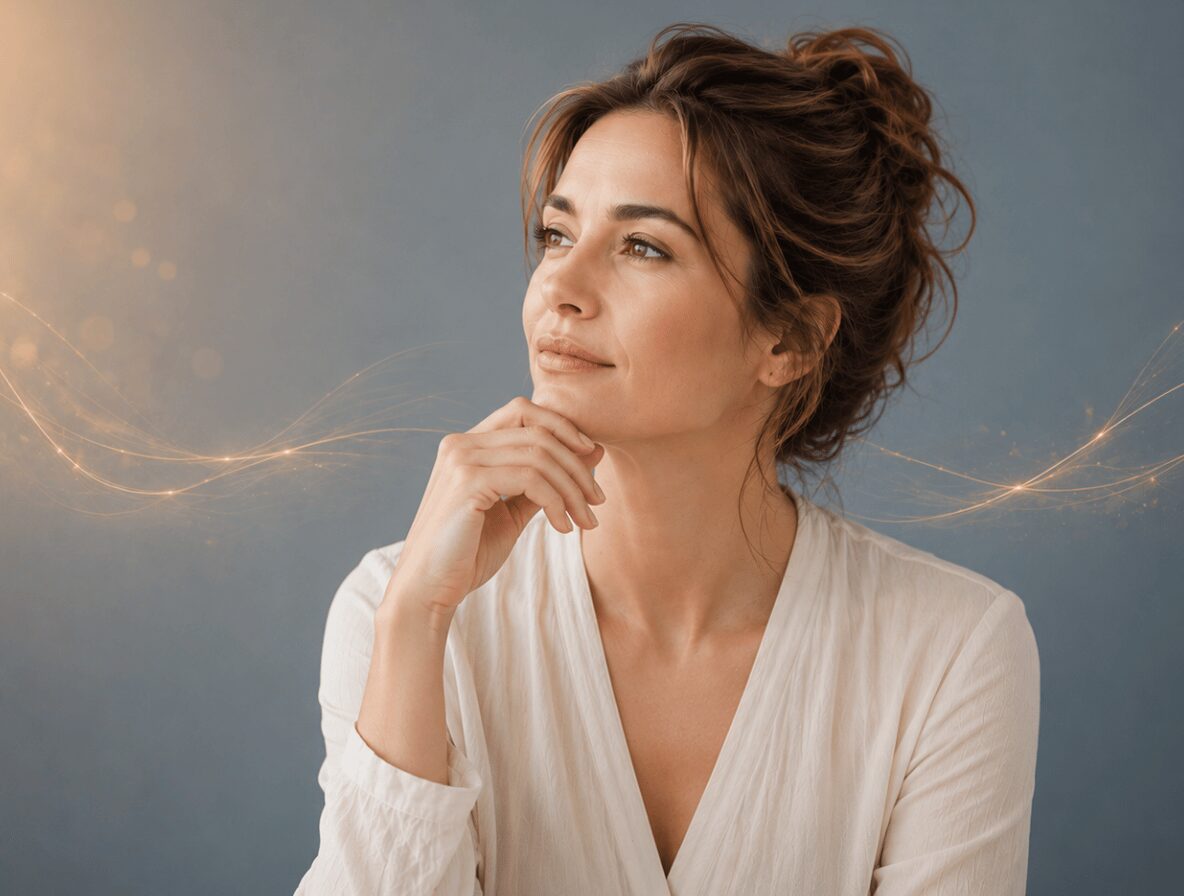 Femme pensive illustrant le rôle des émotions et des automatismes dans la perte de poids avec l’hypnose et l’EFT