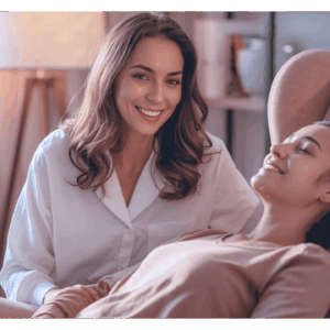 Femme praticienne guidant une séance d’hypnose Ericksonienne – formation certifiante en ligne pour devenir praticien en techniques avancées.