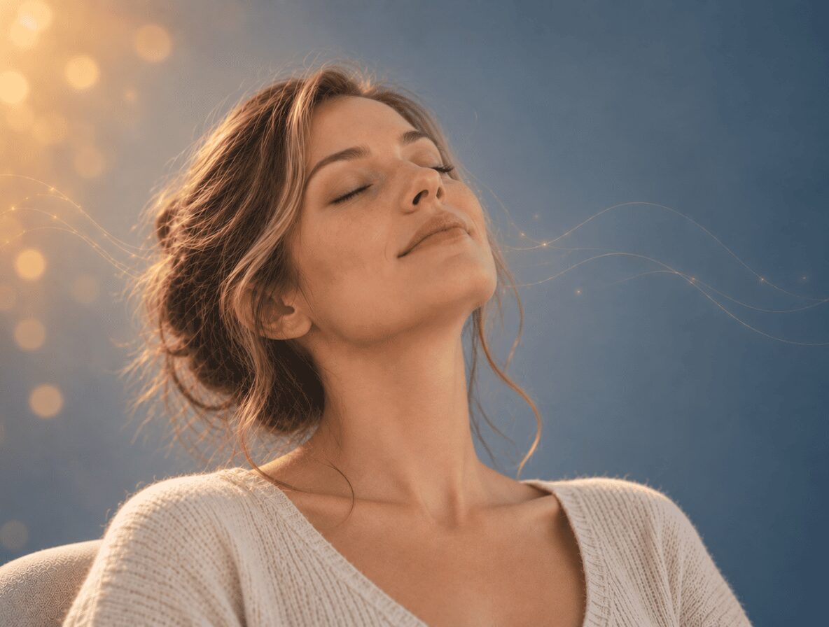 Femme en état d’hypnose illustrant le travail sur la confiance en soi avec l’hypnose Ericksonienne.